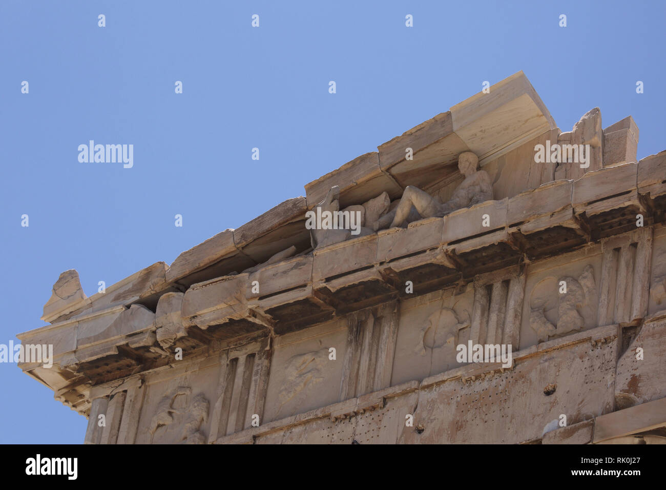 Acropolis Athens Greece Horse and Male Figure Sculpture on the