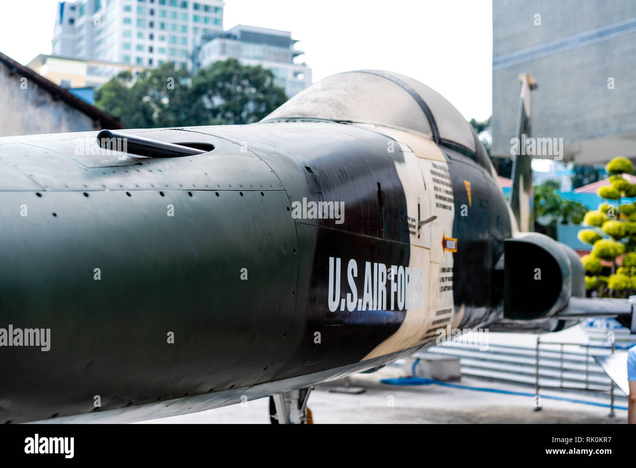 HO CHI MINH CITY, VIETNAM - JANUARY 25, 2019: War Remnants Museum. US AIR FORCE near Saigon Remnants Museum captured during the war, the most popular  Stock Photo