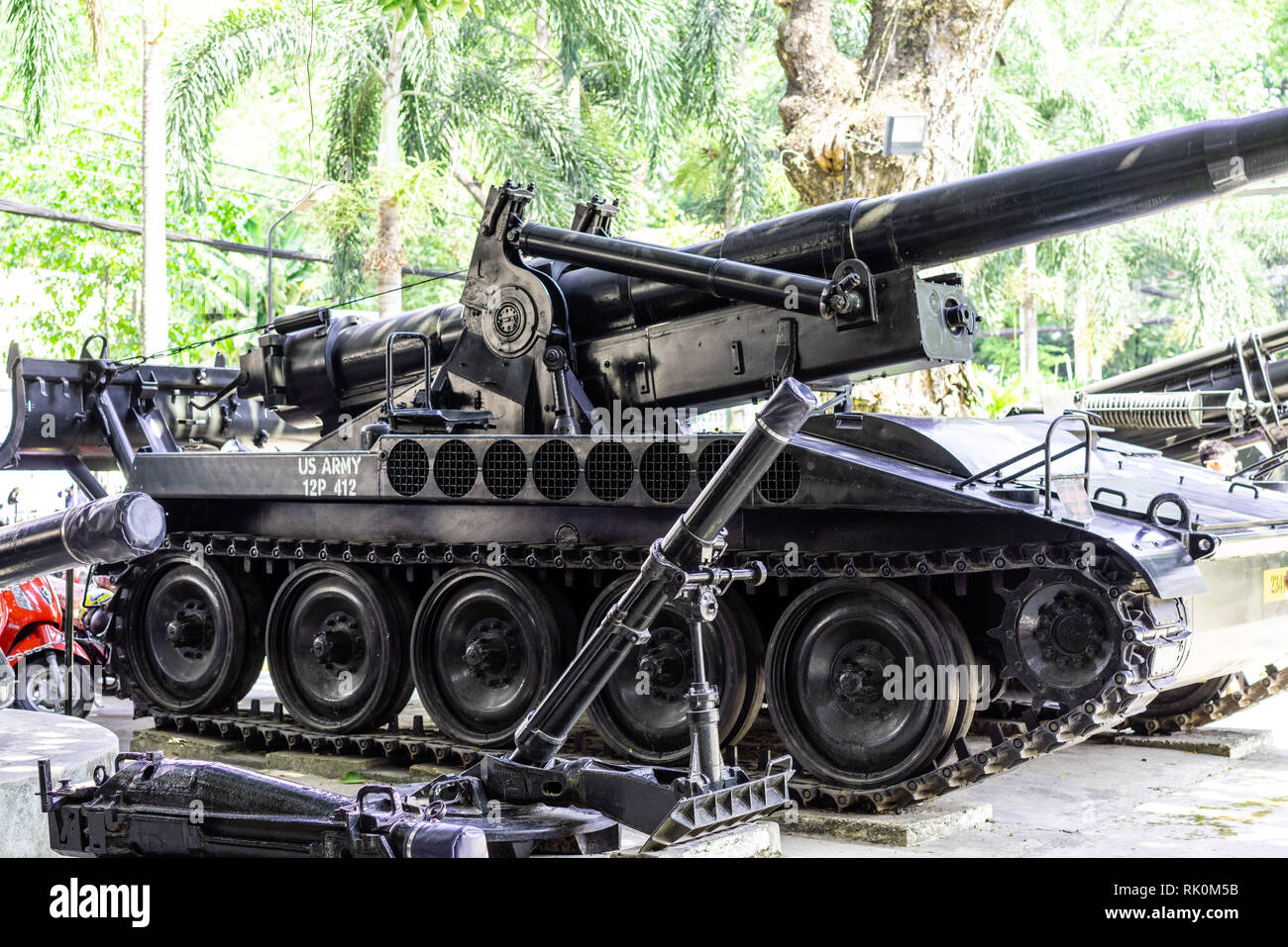 HO CHI MINH CITY, VIETNAM - JANUARY 25, 2019: War Remnants Museum. US AIR FORCE near Saigon Remnants Museum captured during the war, the most popular  Stock Photo