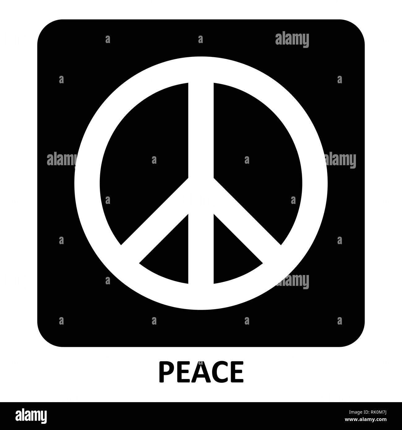 Illustration of the Peace symbol on the dark background Stock Vector