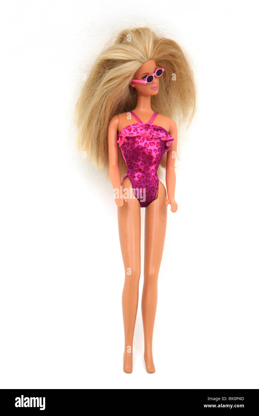 1998 Florida Vacation Barbie Wearing Swimming Costume and Sunglasses Stock Photo