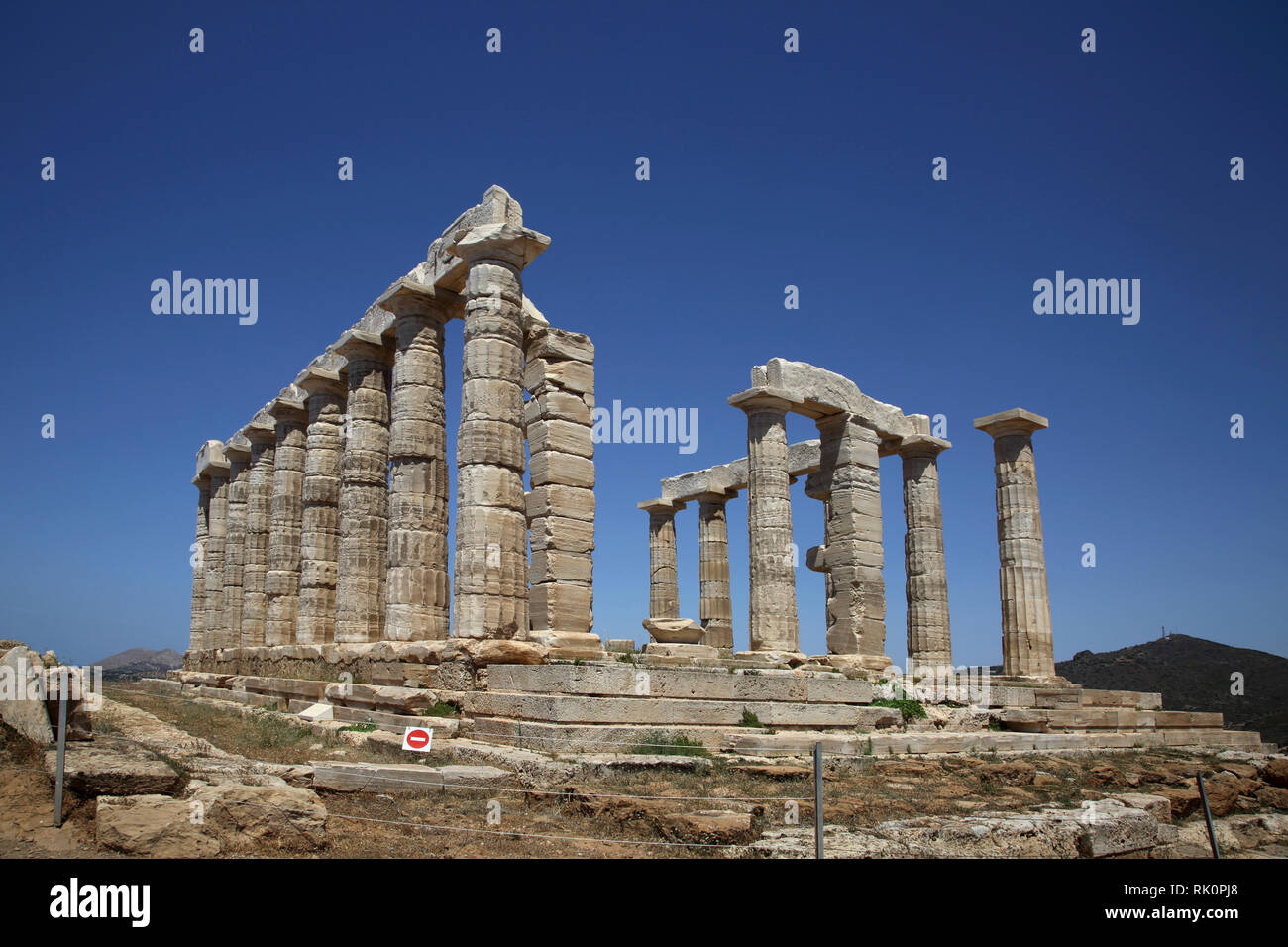 Attica Greece Cape Sounion Temple Of Poseidon Stock Photo - Alamy
