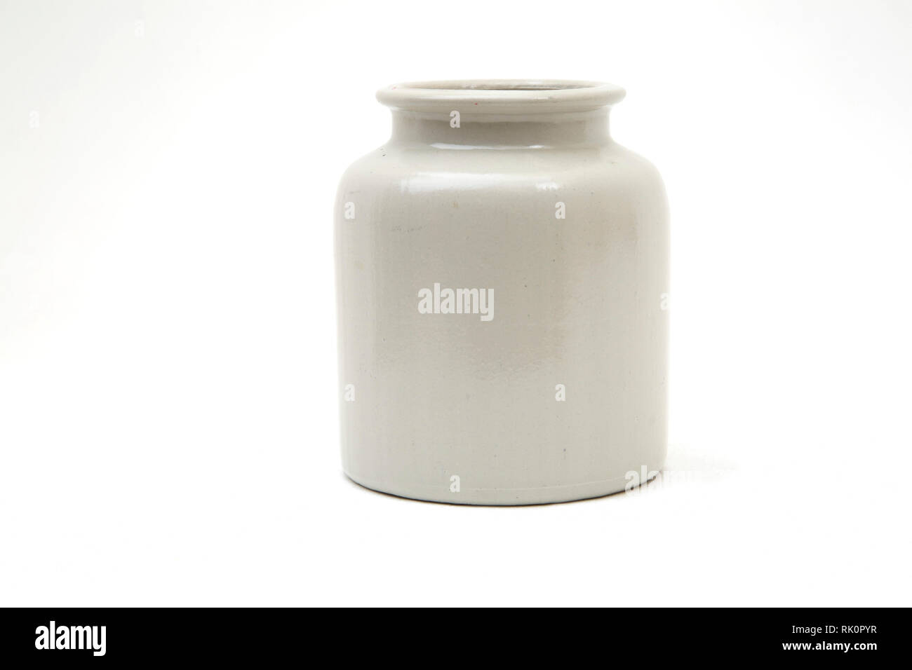 Vintage Mustard Pottery Jar Stock Photo