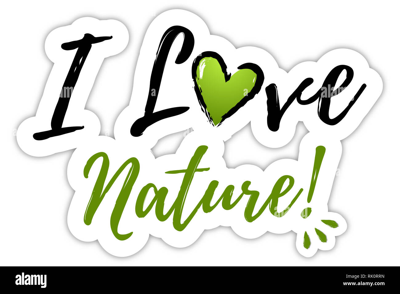 I love Nature Illustration with heart Stock - Alamy