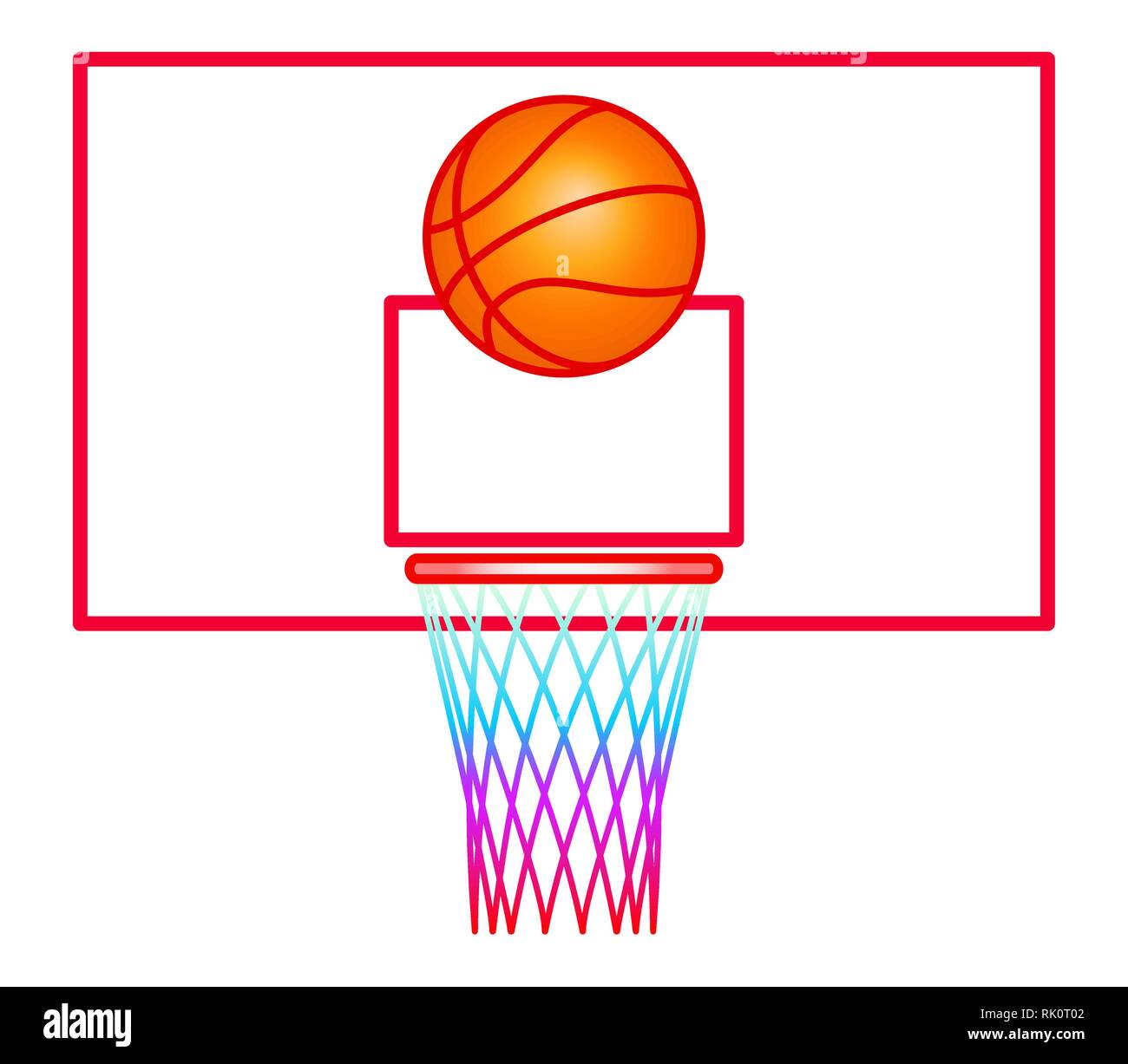 Illustration of the basketball ball and backboard Stock Vector