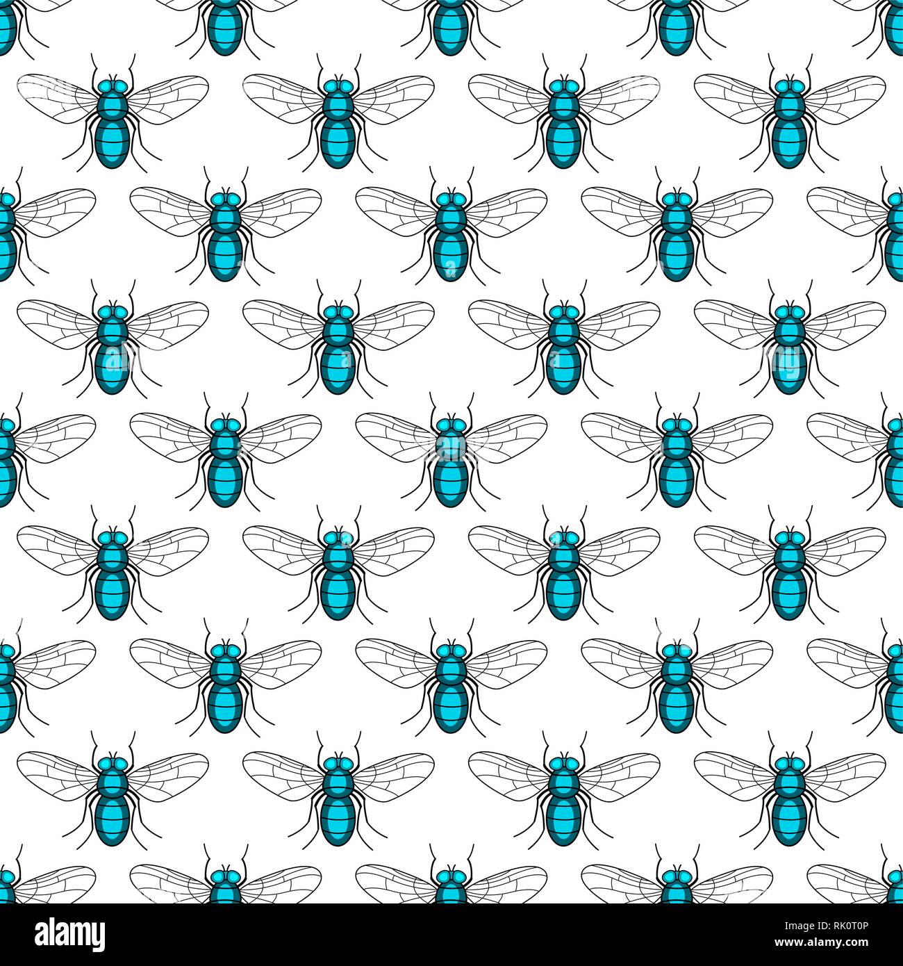 Seamless pattern of the fly insects Stock Vector