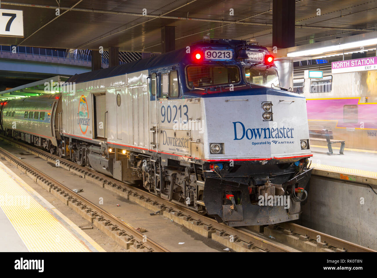 Amtrak Downeaster General Motors EMD F40PH Locomotive At Night In North ...