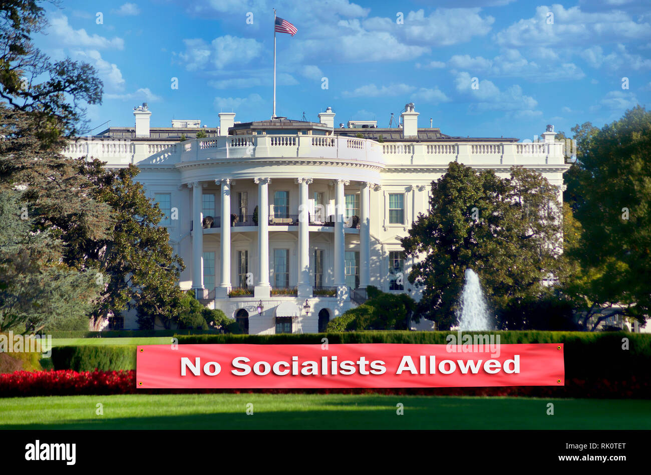 No Socialist allowed in US Whitehouse. Stock Photo