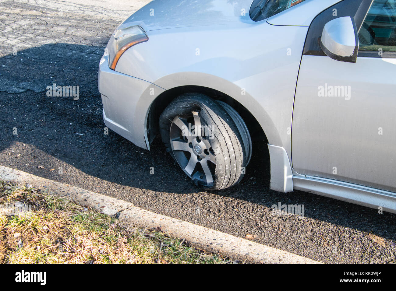 Car Tire Burst High Resolution Stock Photography and Images Alamy