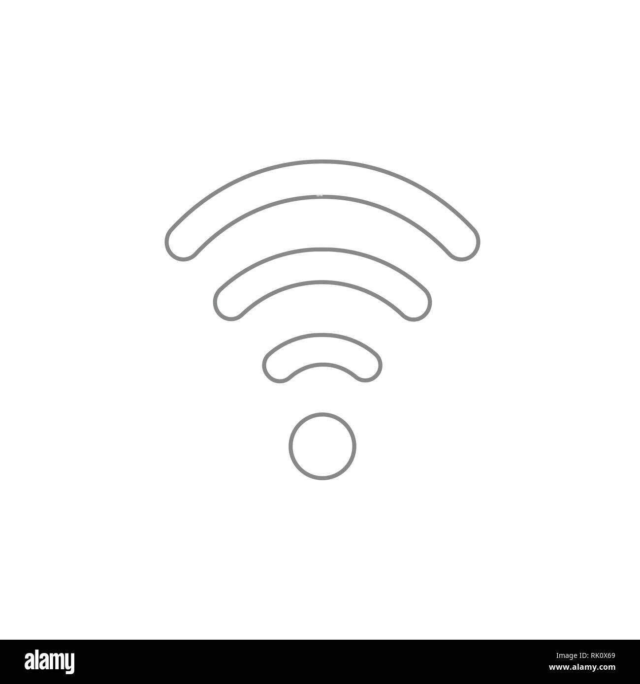 Flat design style vector illustration of wifi symbol icon on white ...