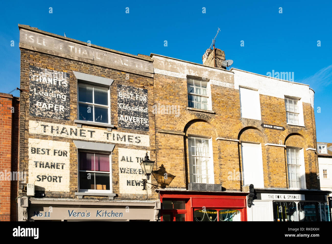 Margate Times sign on traditional historic shop Southeast Coast