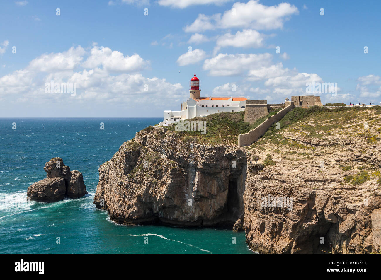 Cabo Sao Vicente, the most south west point of Portugal Stock Photo