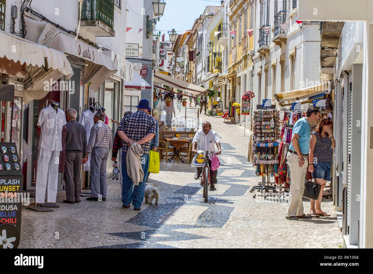 Tourist Street - Lagos, Algarve, Portugal Stock Photo