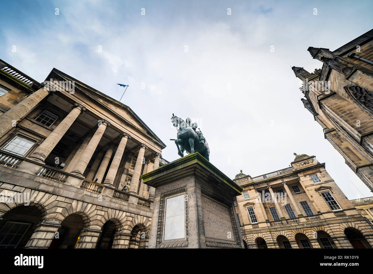 View of Parliament Square and the Court of Session buildings in Edinburgh Old Town Stock Photo