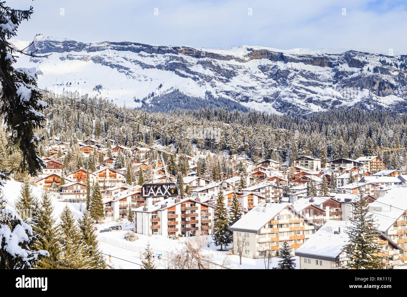 Ski Resort Laax. Switzerland Stock Photo: 235436030 - Alamy
