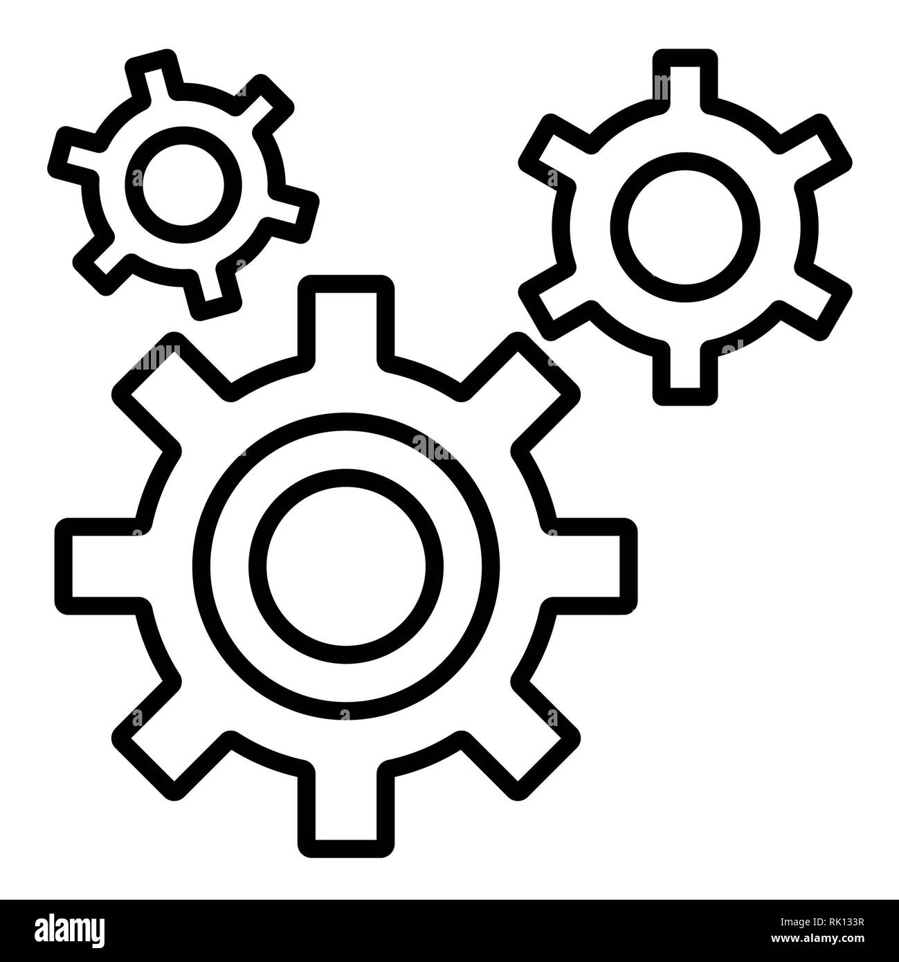 Gear Icon, Vector Illustration, Business Outline Stock Photo