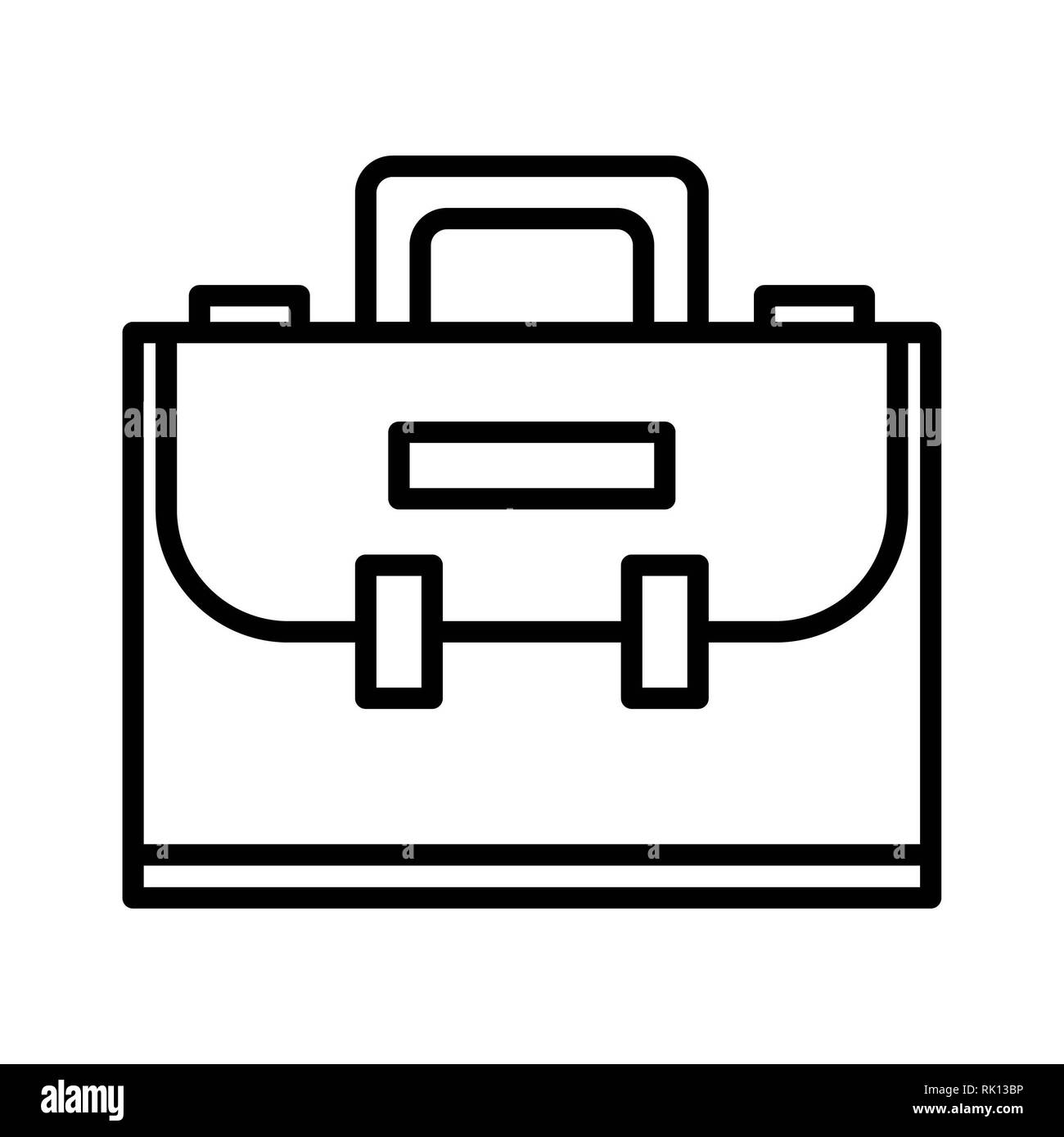 Suitcase Icon, Vector Illustration, Business Outline Stock Photo