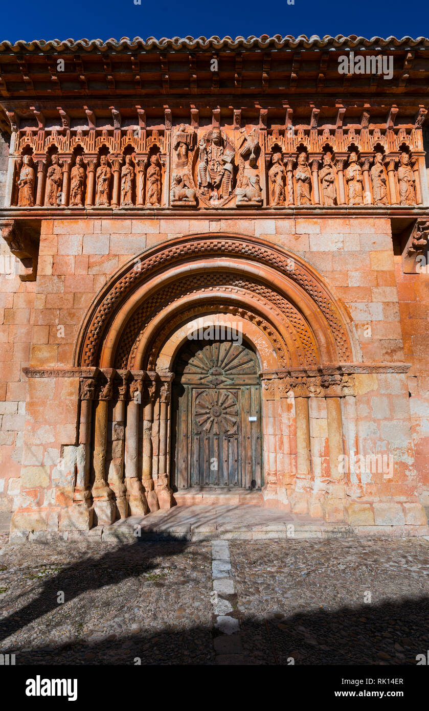 San Juan Church, Moarves de Ojeda, Montaña Palentina, Palencia, Castilla y Leon, Spain, Europe Stock Photo