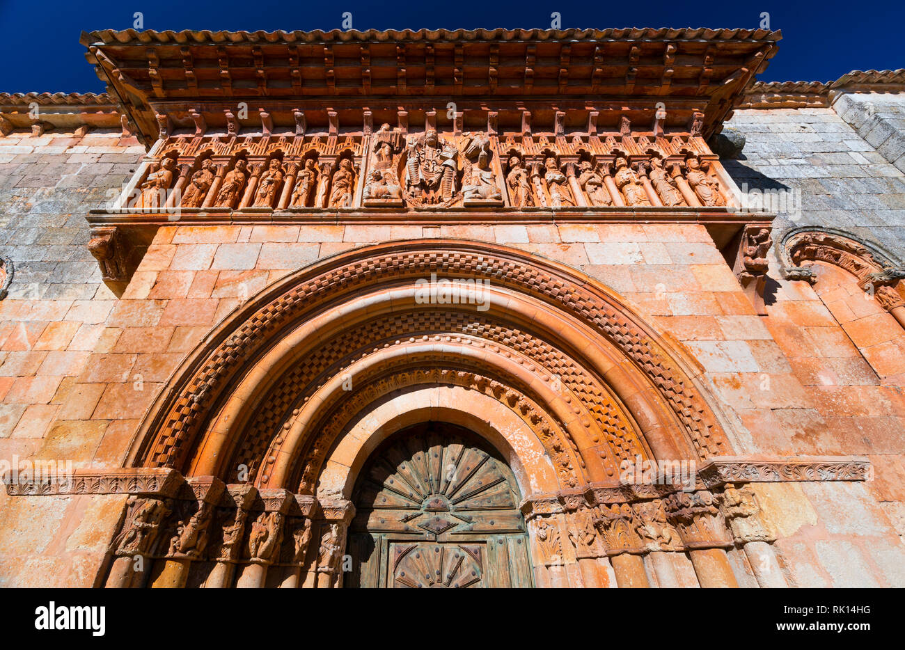 San Juan Church, Moarves de Ojeda, Montaña Palentina, Palencia, Castilla y Leon, Spain, Europe Stock Photo