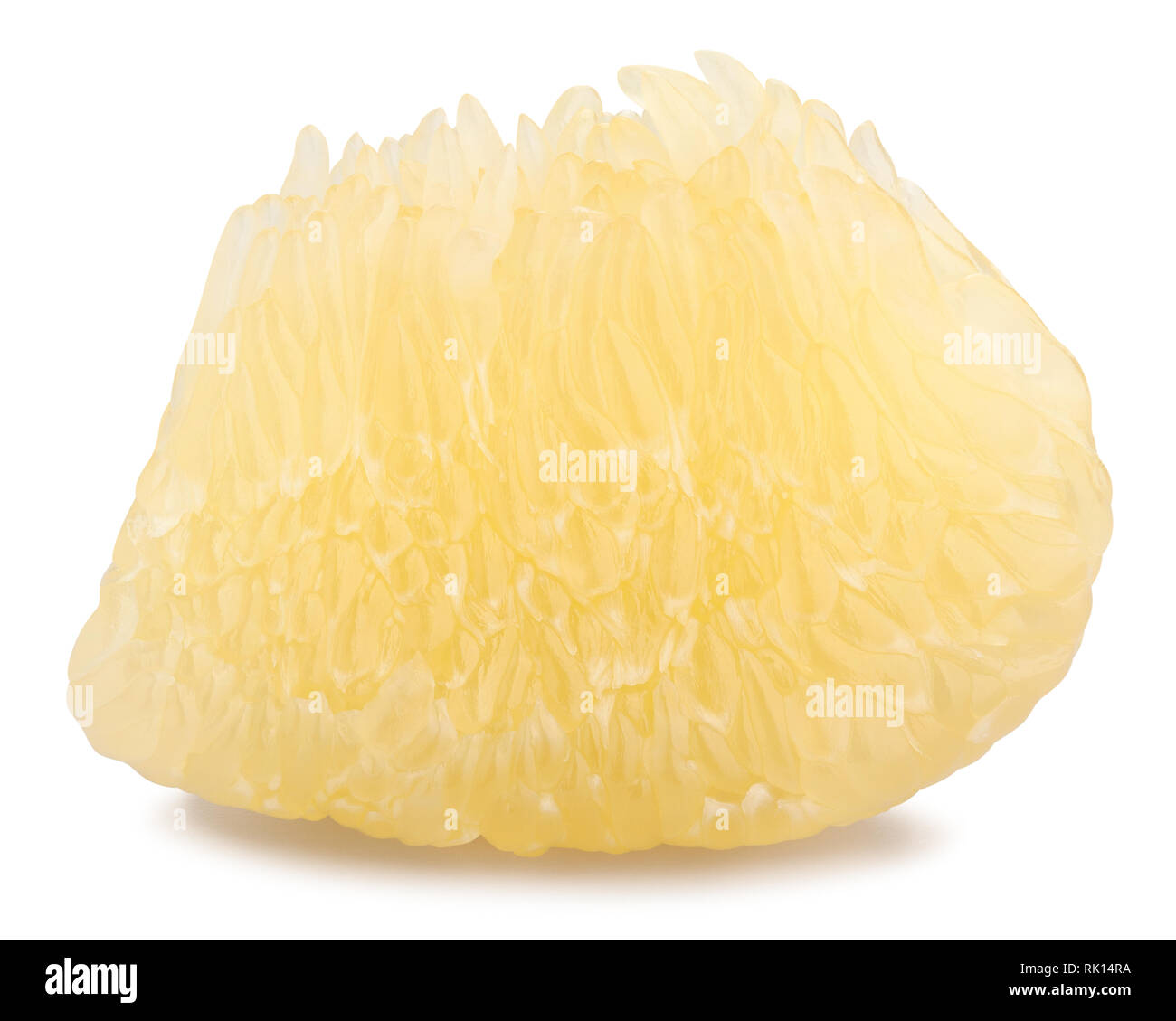 sliced peeled pomelo path isolated Stock Photo
