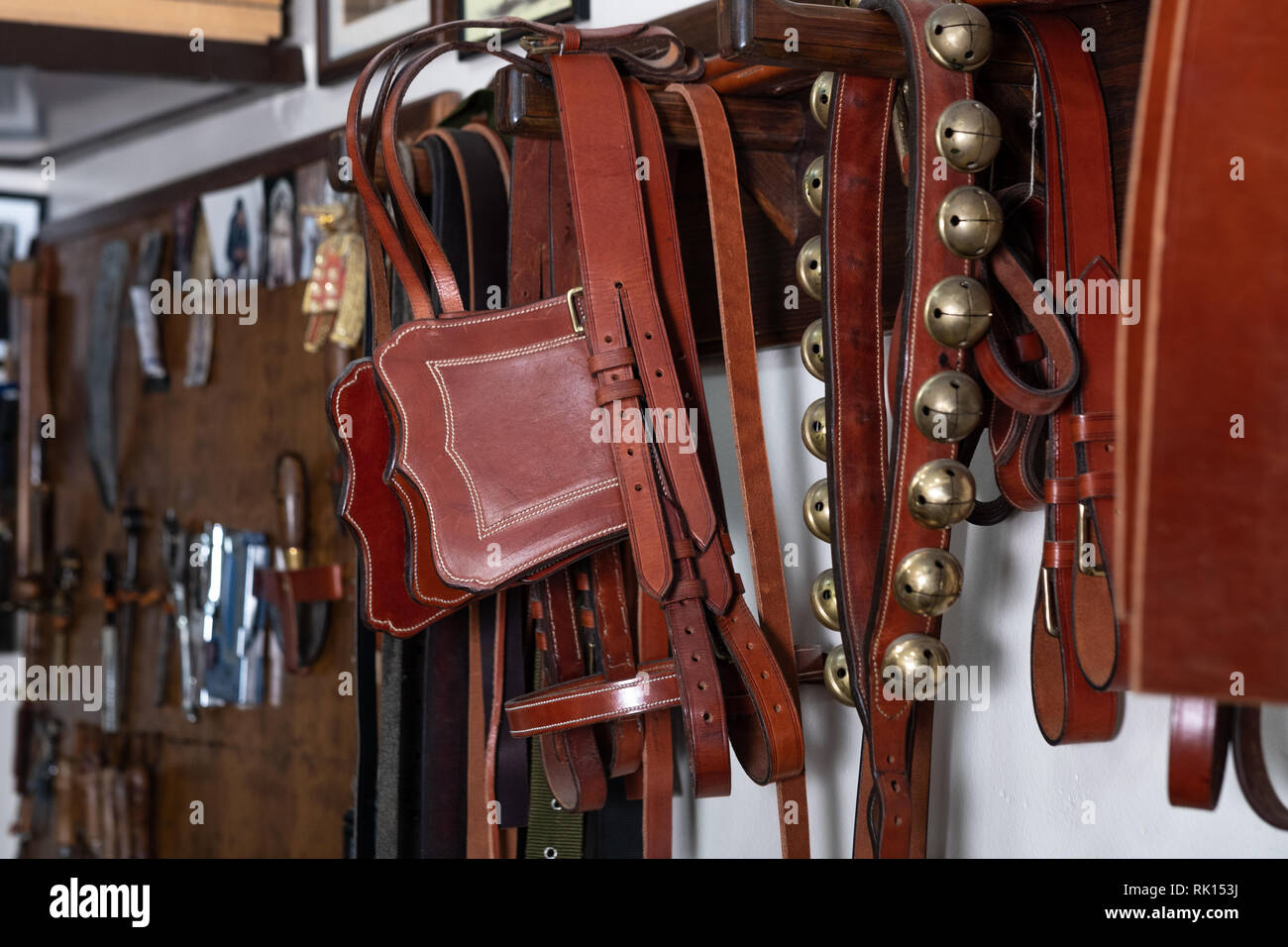 pieces of leather that are used for horses Stock Photo Alamy