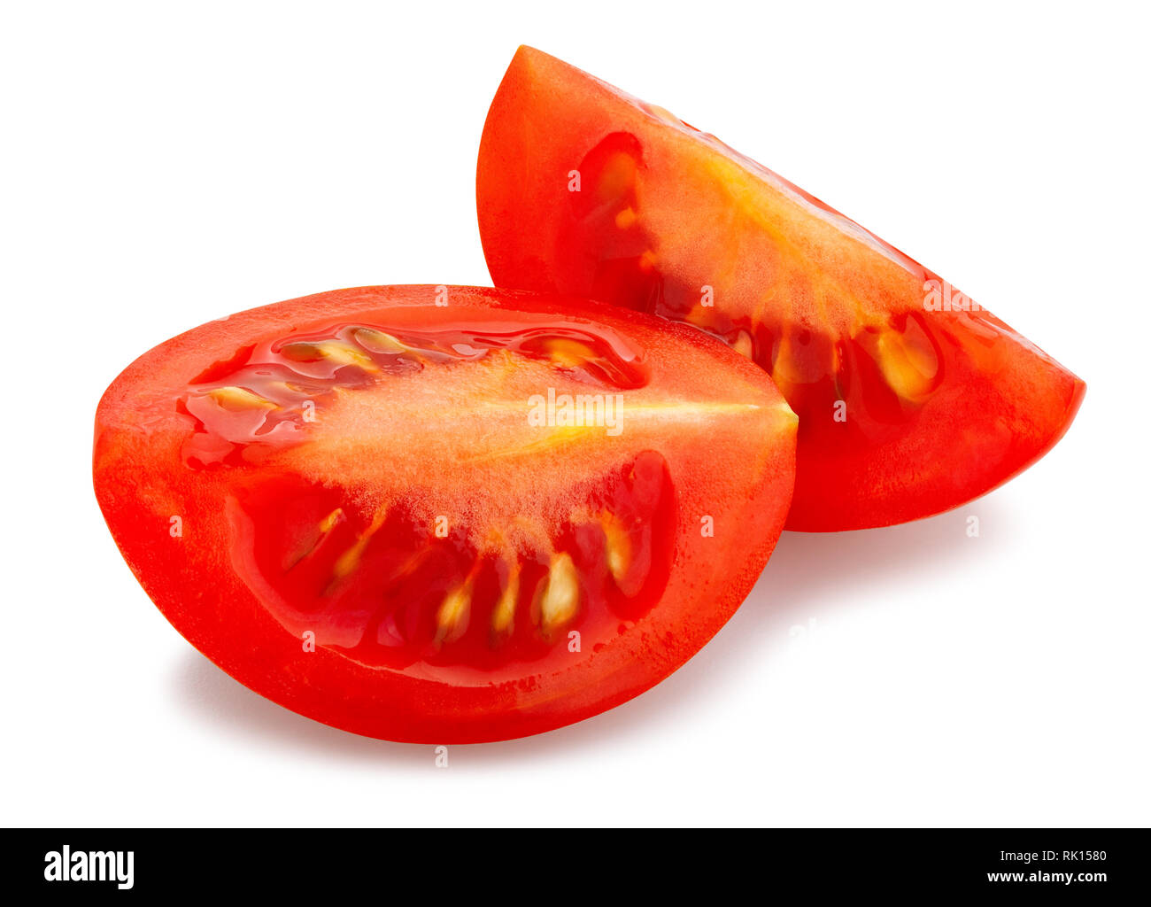 sliced cocktail tomato path isolated Stock Photo