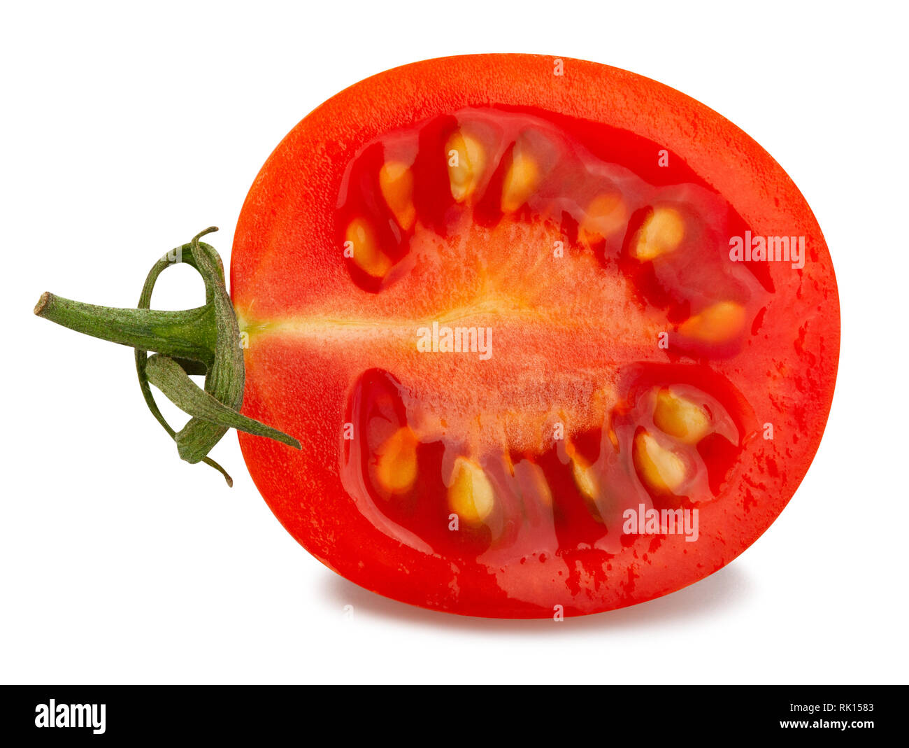 sliced cocktail tomato path isolated Stock Photo