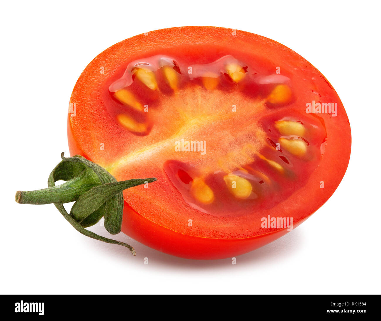 sliced cocktail tomato path isolated Stock Photo