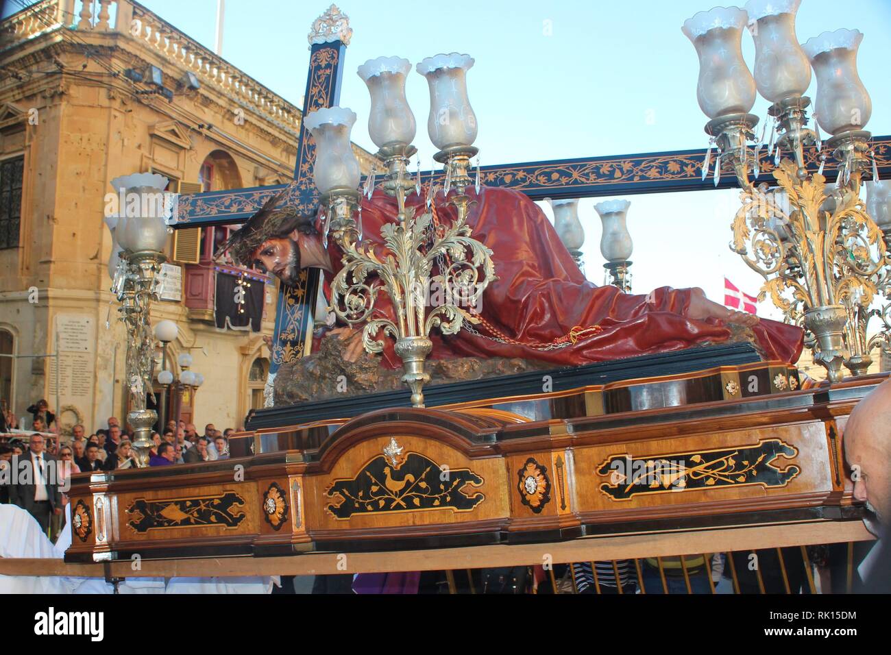 Roman Catholic Good Friday Ceremony at Zejtun on the Island of Malta: 6.Statue - Christ the Redeemer Stock Photo