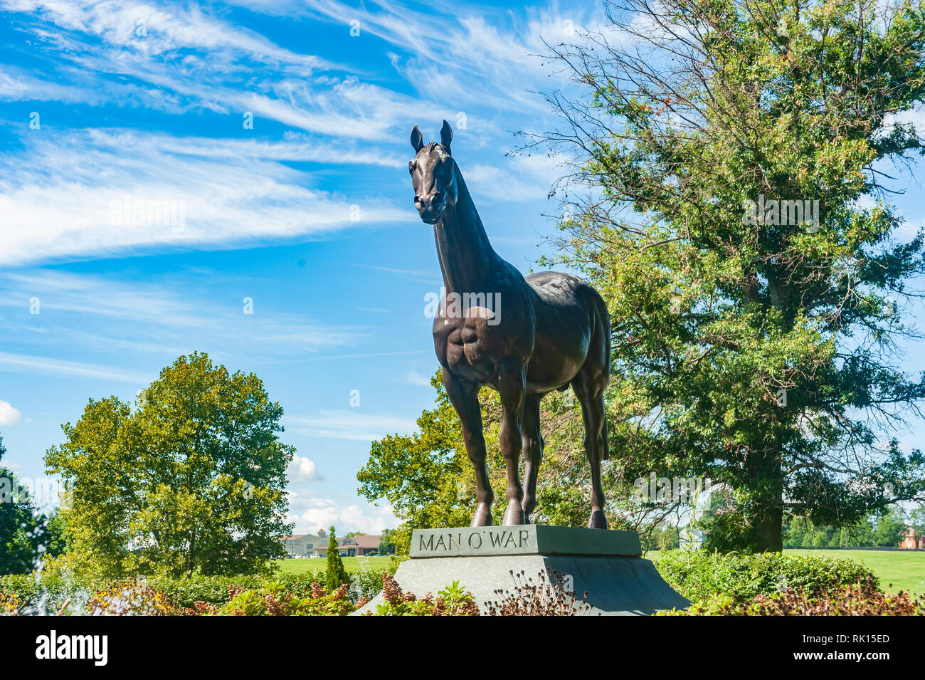 Man O' War statue at the Kentucky Horse Park in Lexington Kentucky Stock Photo
