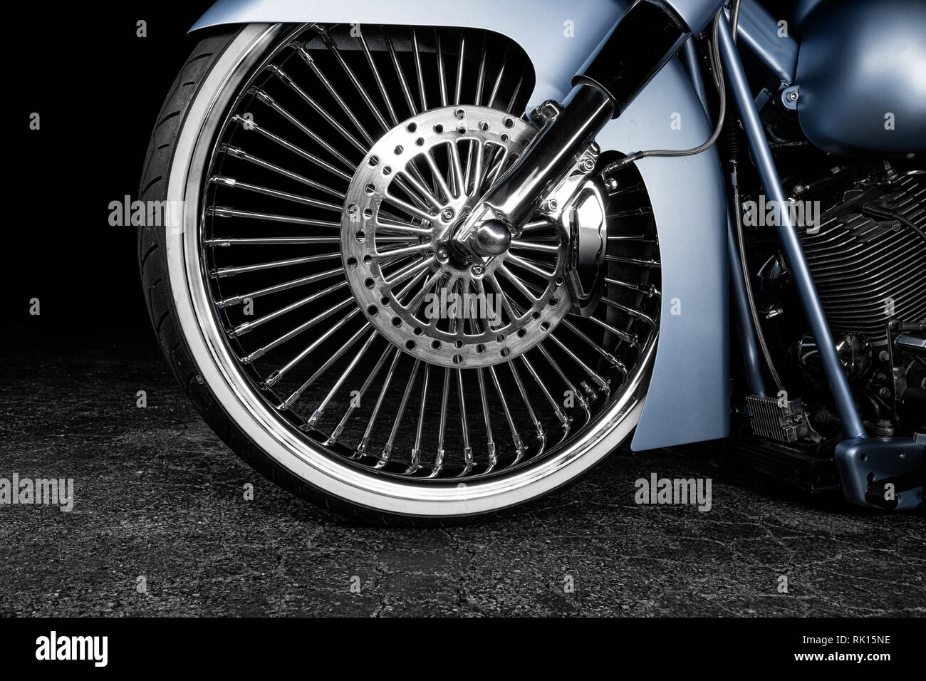 Big Wheel Bagger Harley Davidson Stock Photo