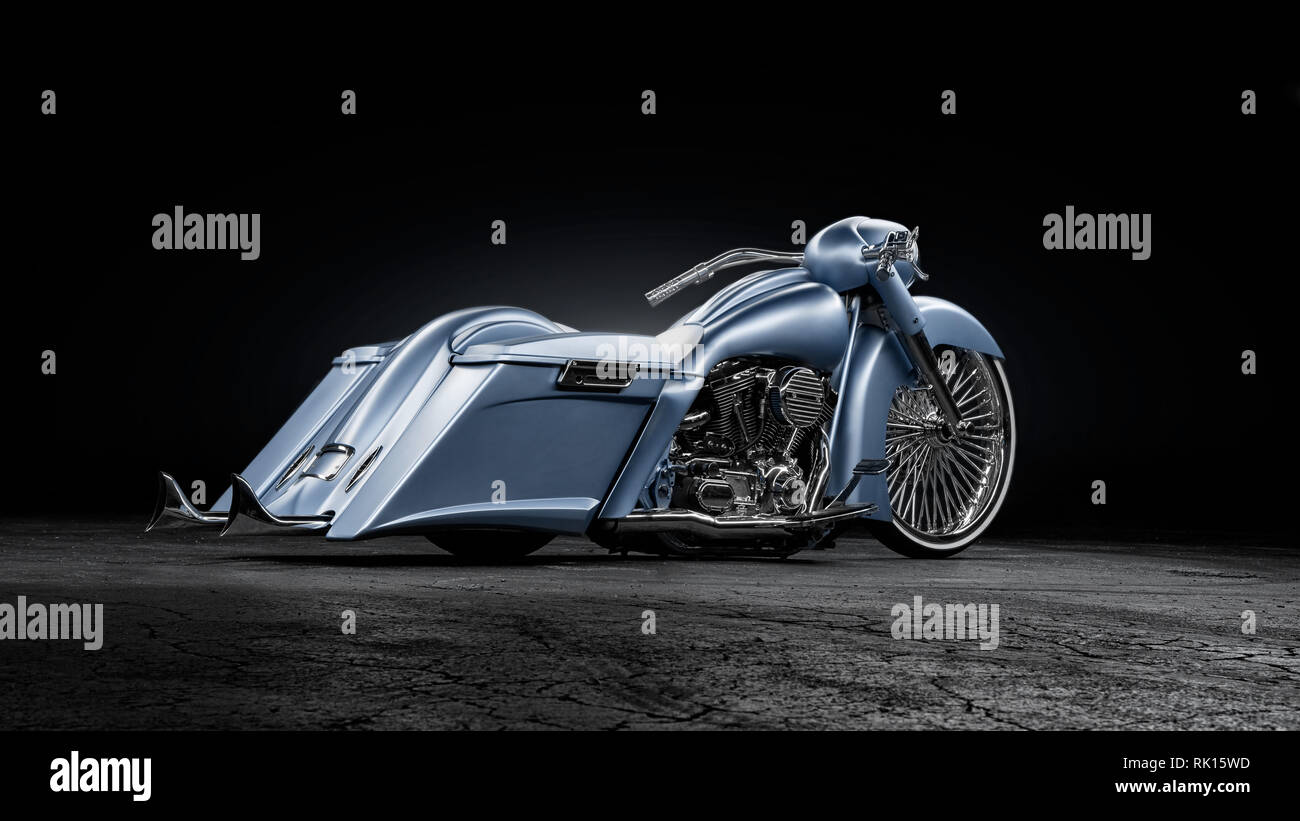 Big Wheel Bagger Harley Davidson Stock Photo