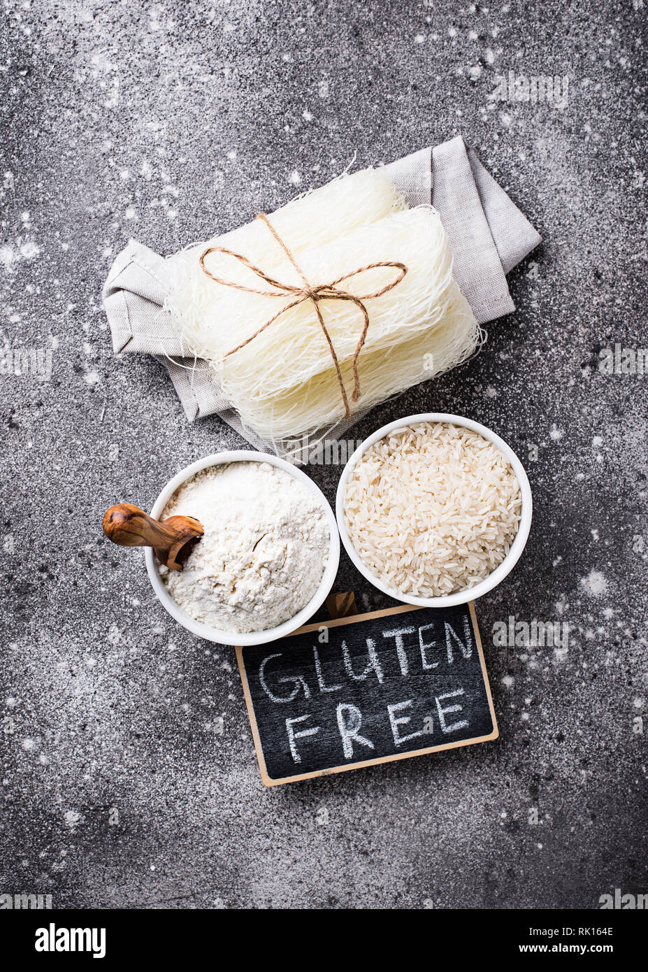Gluten free rice flour, grain and noodle Stock Photo Alamy