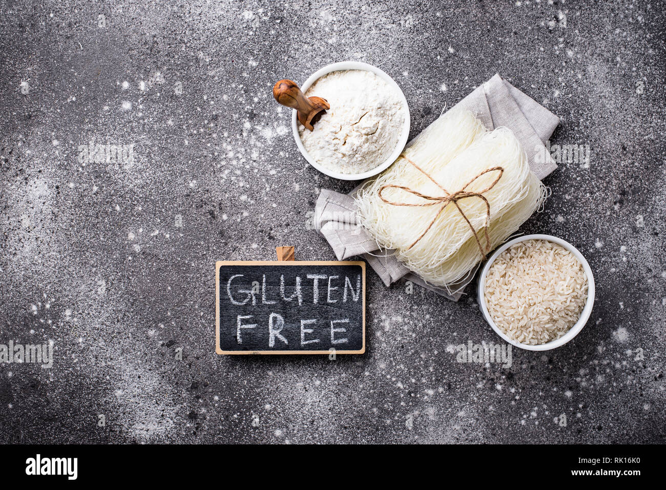 Gluten free rice flour, grain and noodle Stock Photo Alamy