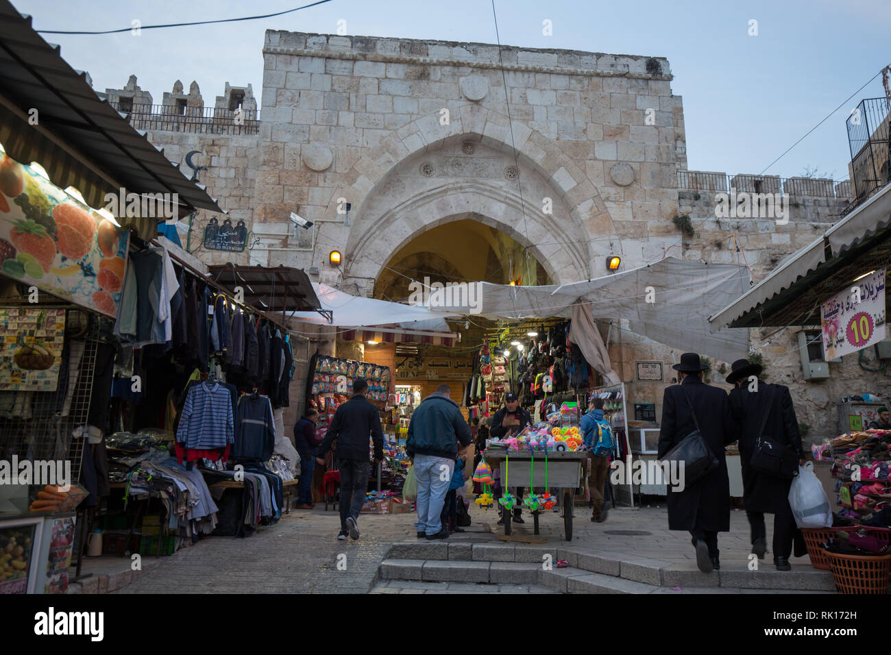 Shops near Damascus gate in the old city of Jerusalem Stock Photo - Alamy