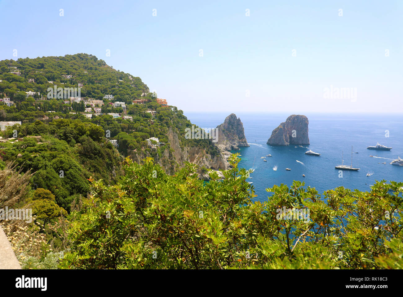 Capri Italy. Capri Island in a beautiful summer day, with