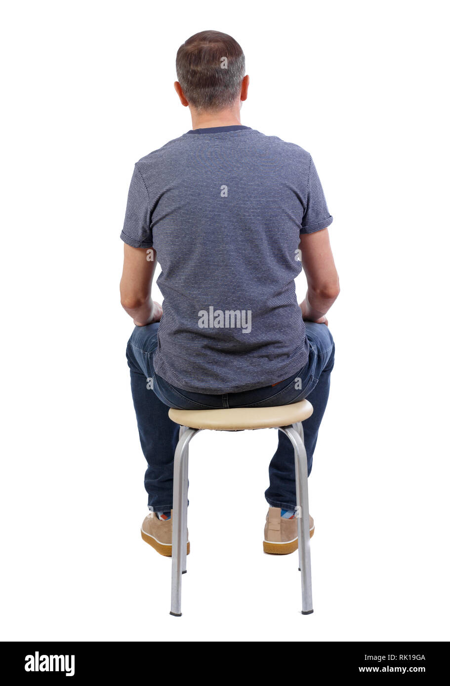 pic Boy Sitting On Chair Back View https www alamy com back view of a man sitting on a chair rear view people collection backside view of person isolated over white background a guy in a gray jacket image235442714 html