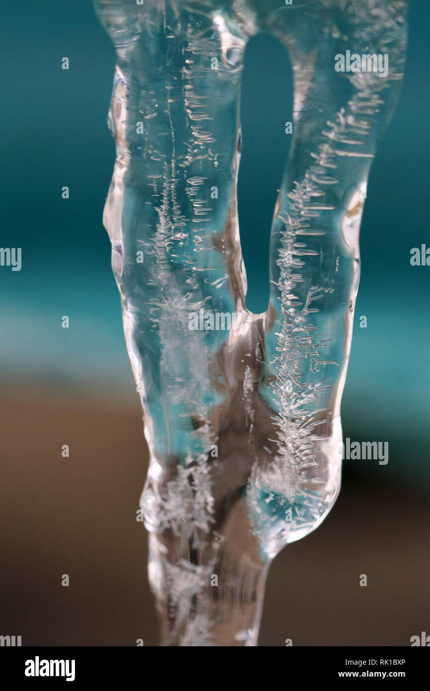 Icicles hanging Lake Ontario Stock Photo