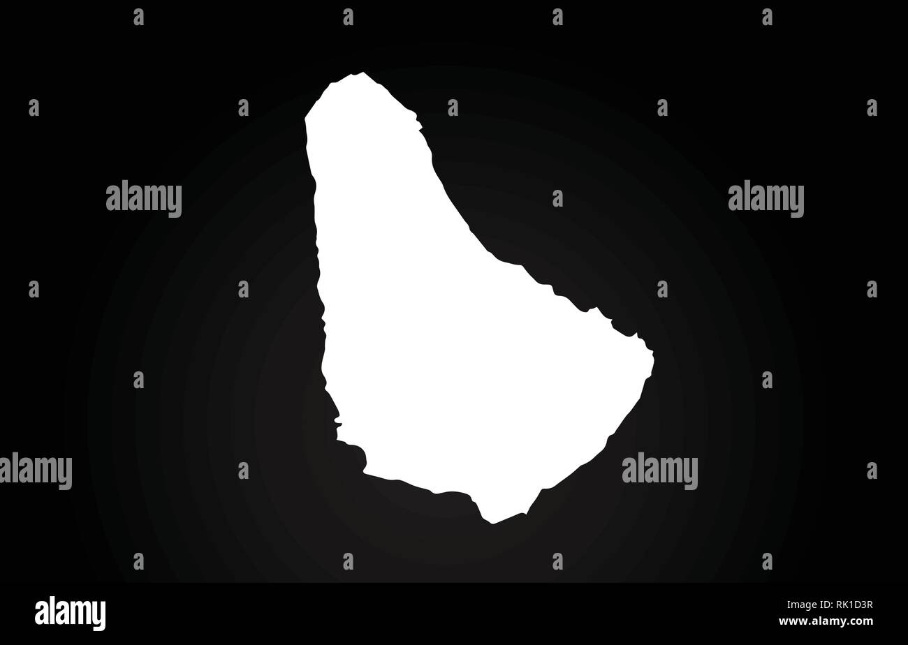Barbados black and white country border map logo design. Black ...