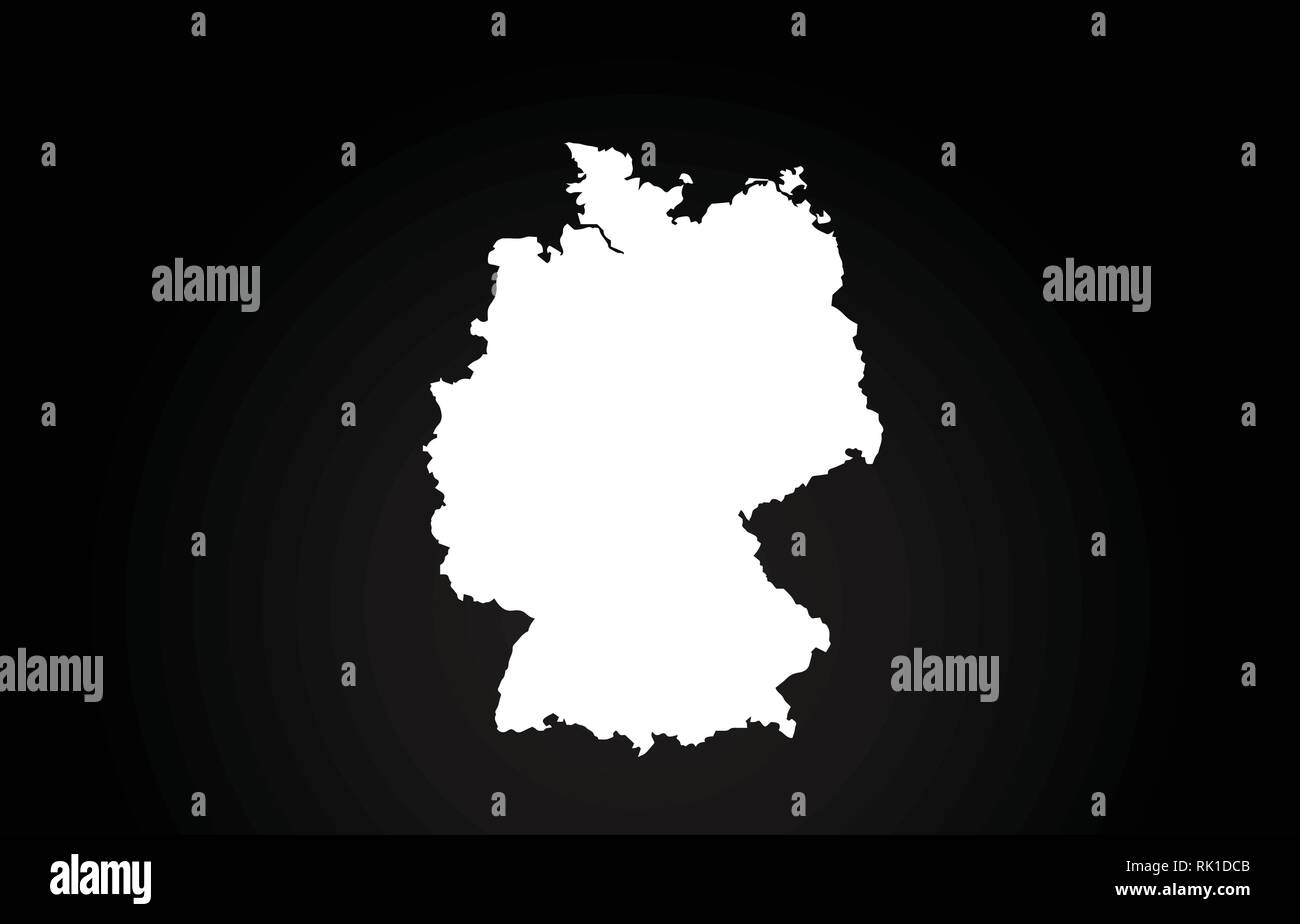 Germany black and white country border map logo design. Black