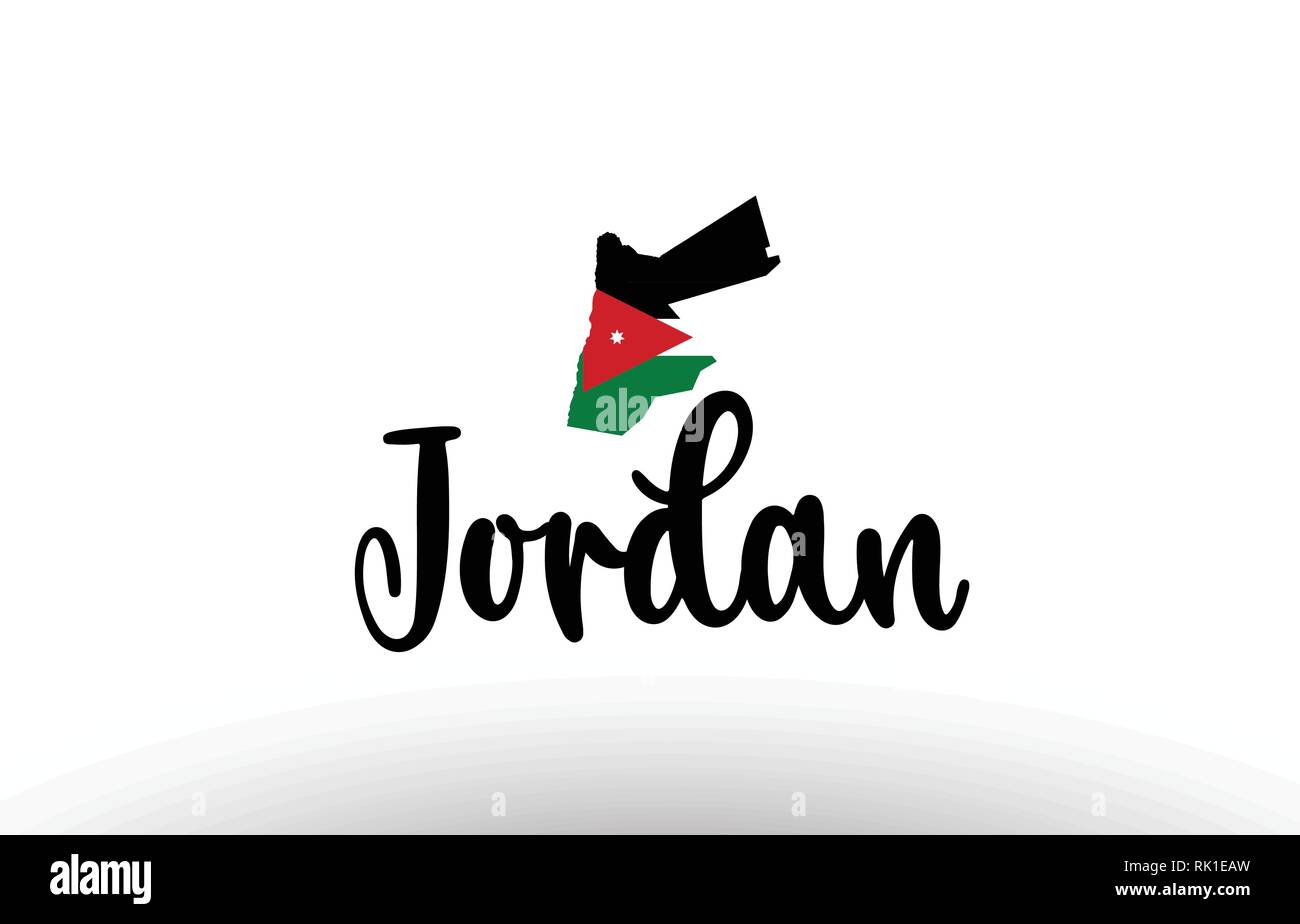 Jordan country big text with flag inside map suitable for a logo ...