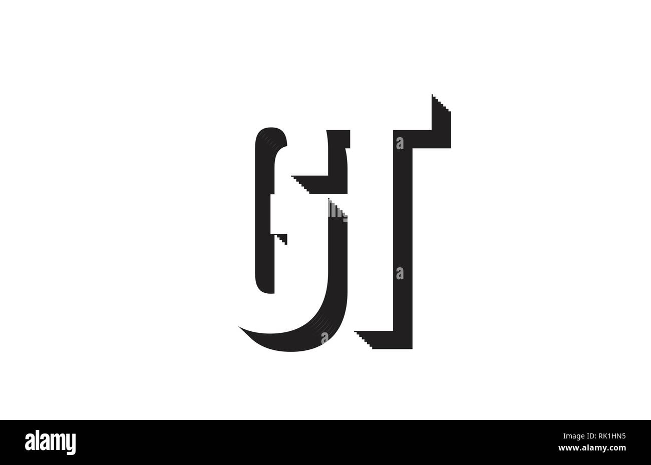 Black and white gt g t alphabet letter combination suitable as a logo ...