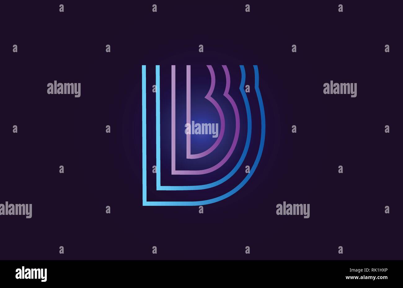 b line blue pink design of alphabet letter with gradient color suitable ...