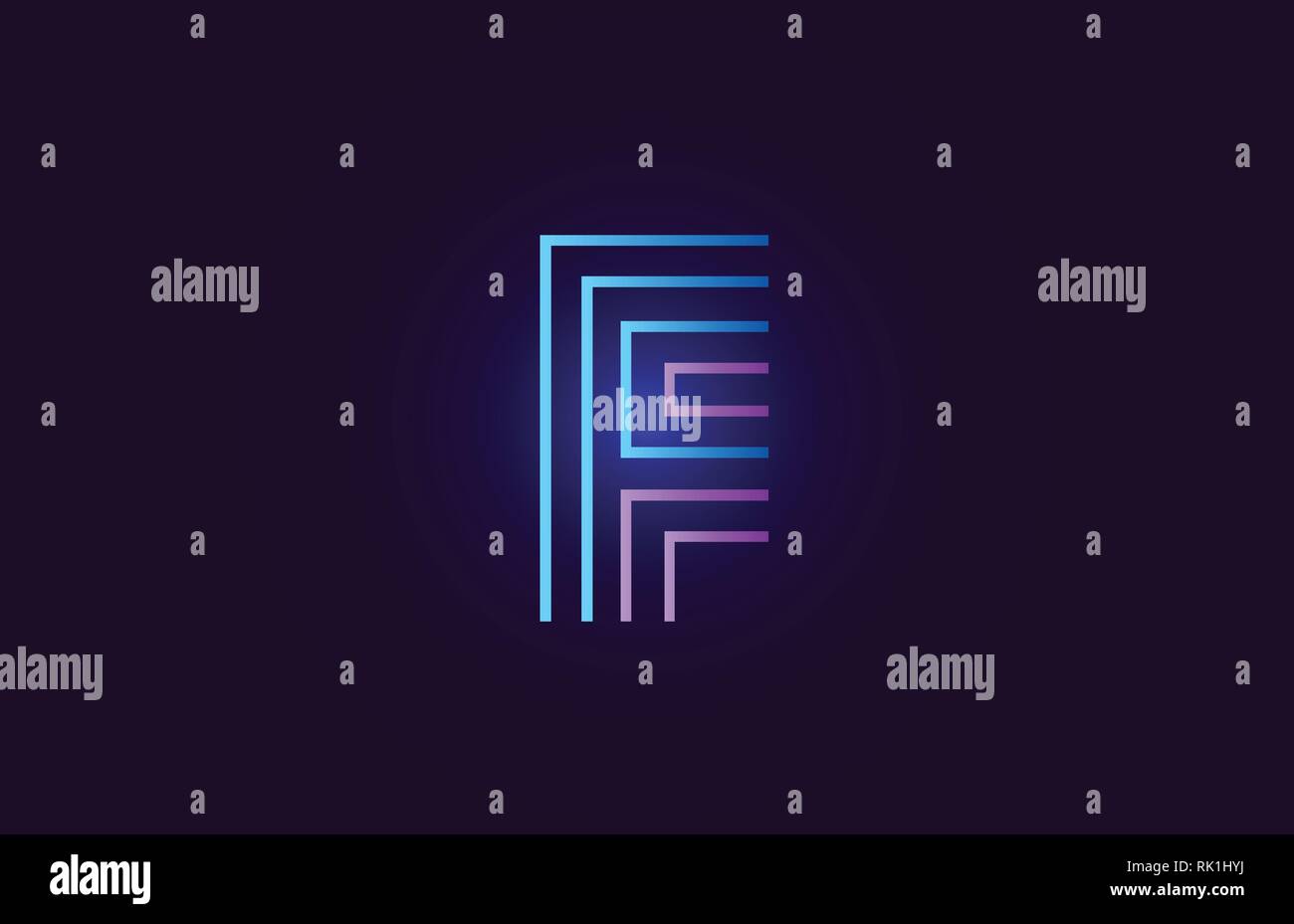 f line blue pink design of alphabet letter with gradient color suitable ...