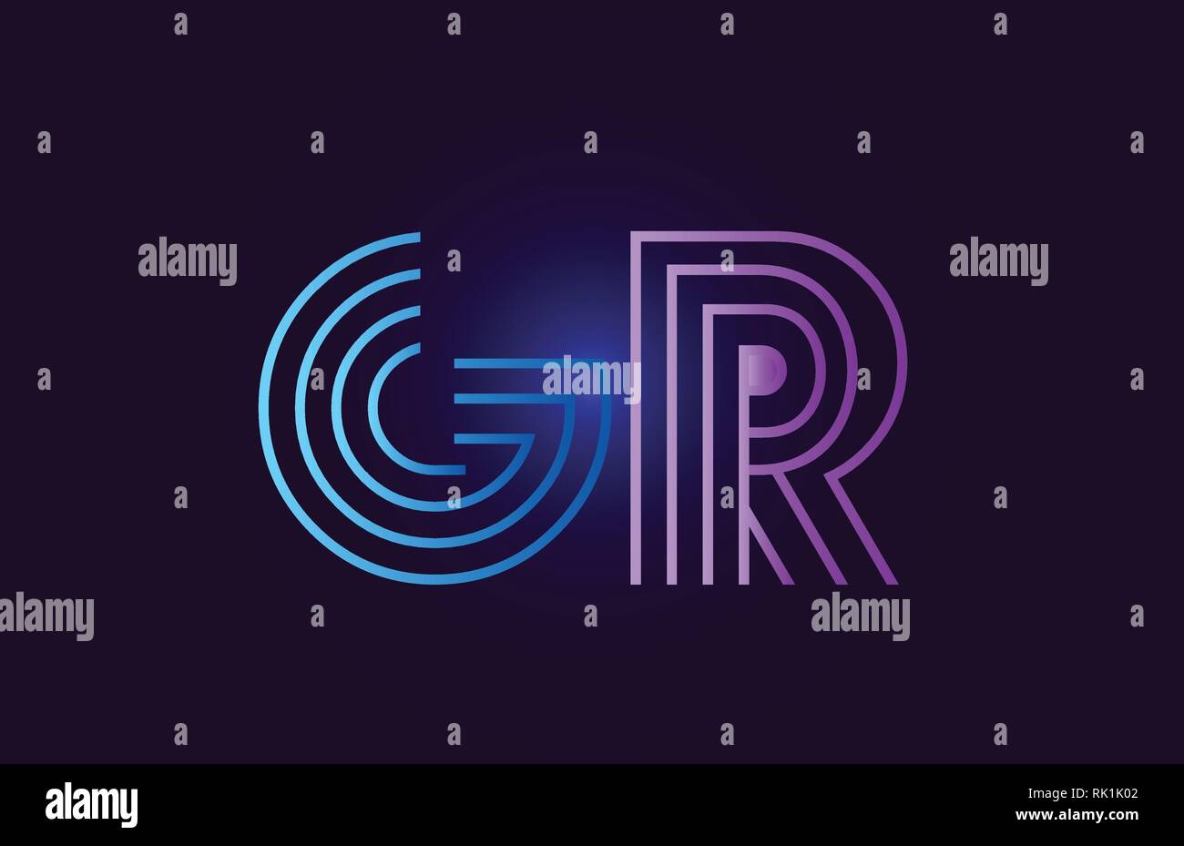 gr g r line blue pink design of alphabet letter combination with ...