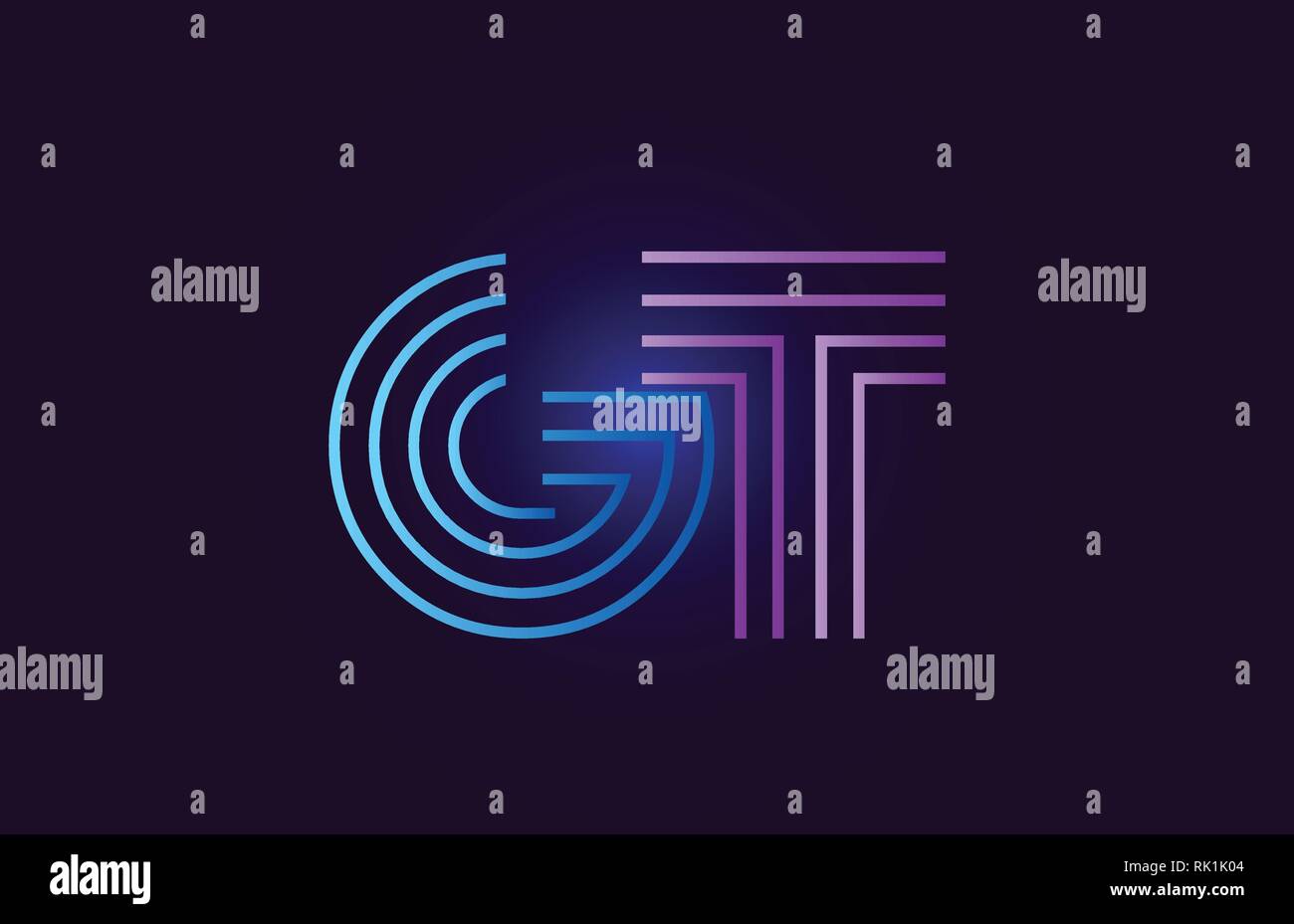 gt g t line blue pink design of alphabet letter combination with ...