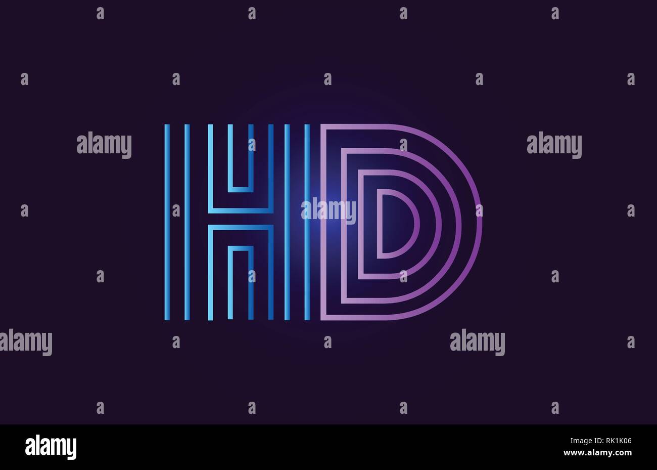 hd h d line blue pink design of alphabet letter combination with ...