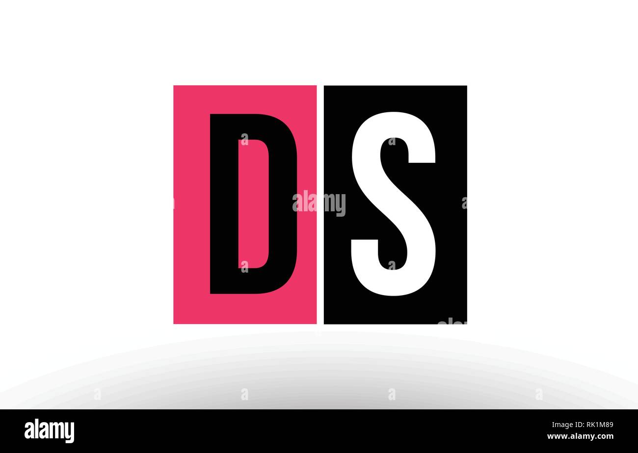 alphabet letter logo combination ds d s design with black pink white ...