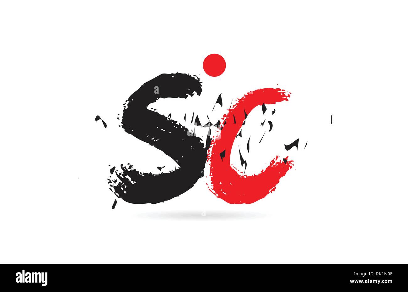 Design of alphabet letter combination SC S C with grunge texture and ...