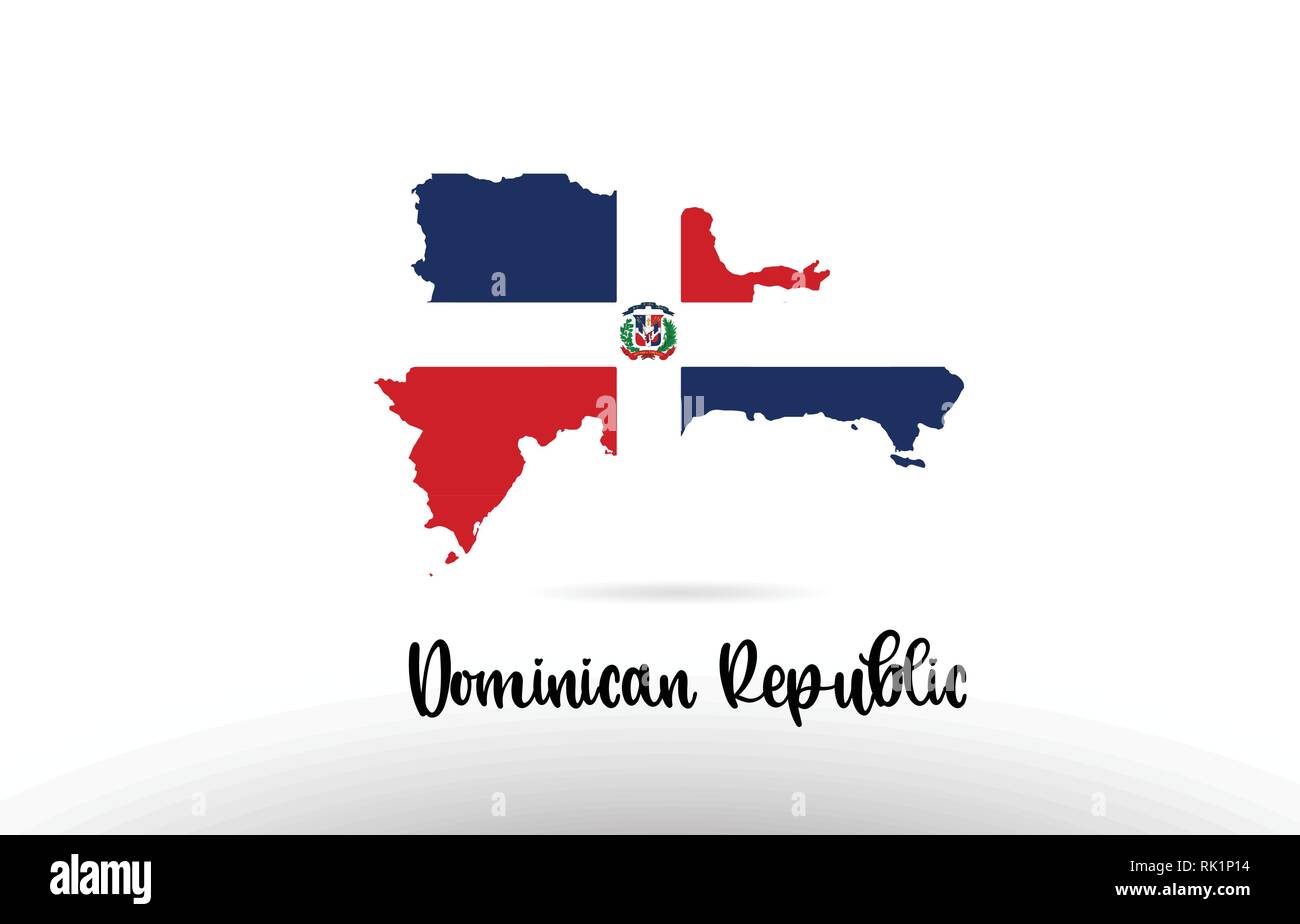 Dominican Republic country flag inside country border map design